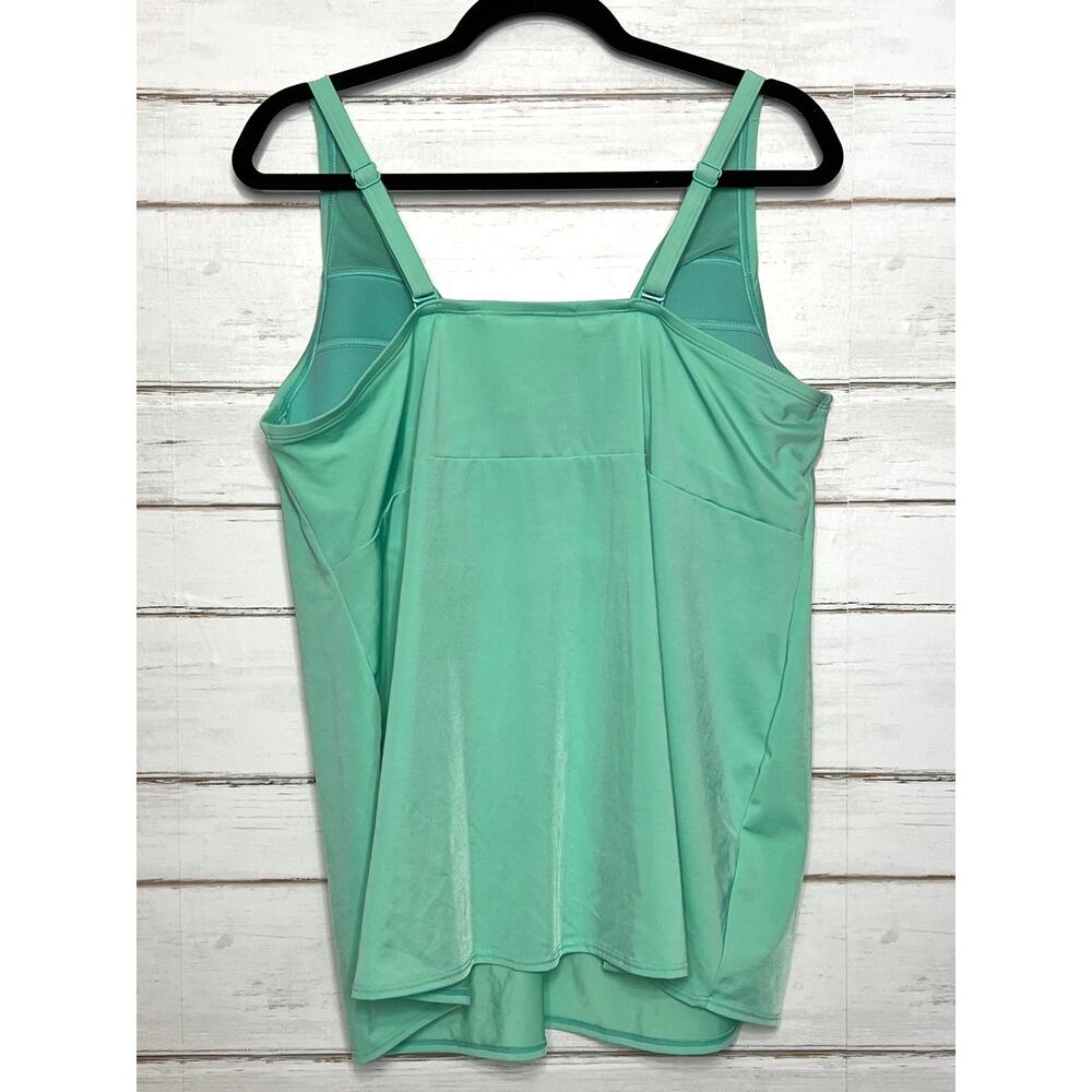 Cacique Swim Mint Green Underwire Tankini Top 42DD Plus Size Supportive Swimwear - Picture 2 of 8